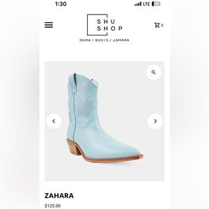 Zahara Blue Cowgirl Boots